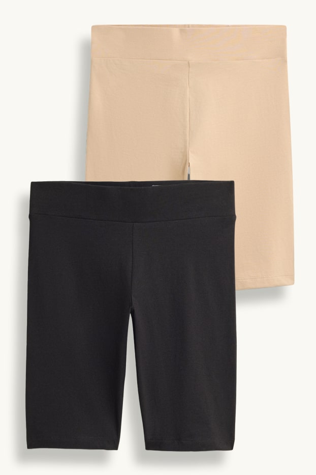 Dámské - Multipack 2 ks - cyklistické šortky - černá/béžová