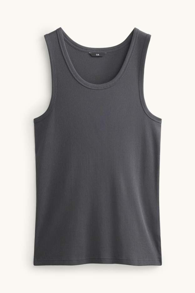 Herren - Tank Top - gerippt - schwarz