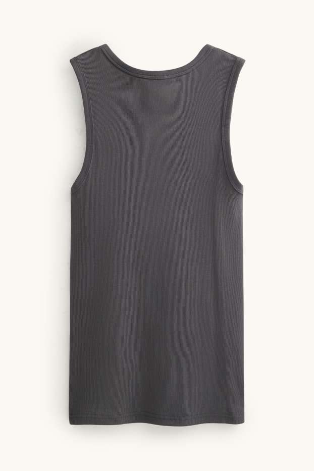 Herren - Tank Top - gerippt - schwarz
