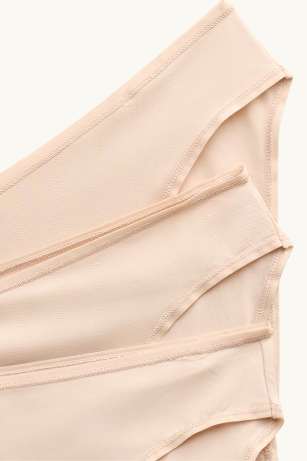 Femmes - Lot de 3 - culottes - beige