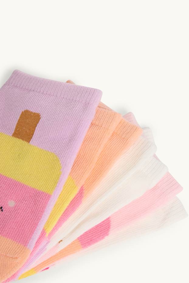 Kinder Mädchen - Multipack 7er - Eis - Socken mit Motiv - rosa