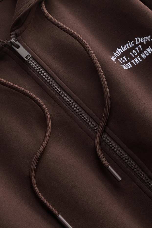 Damen - Sweatjacke mit Kapuze - braun