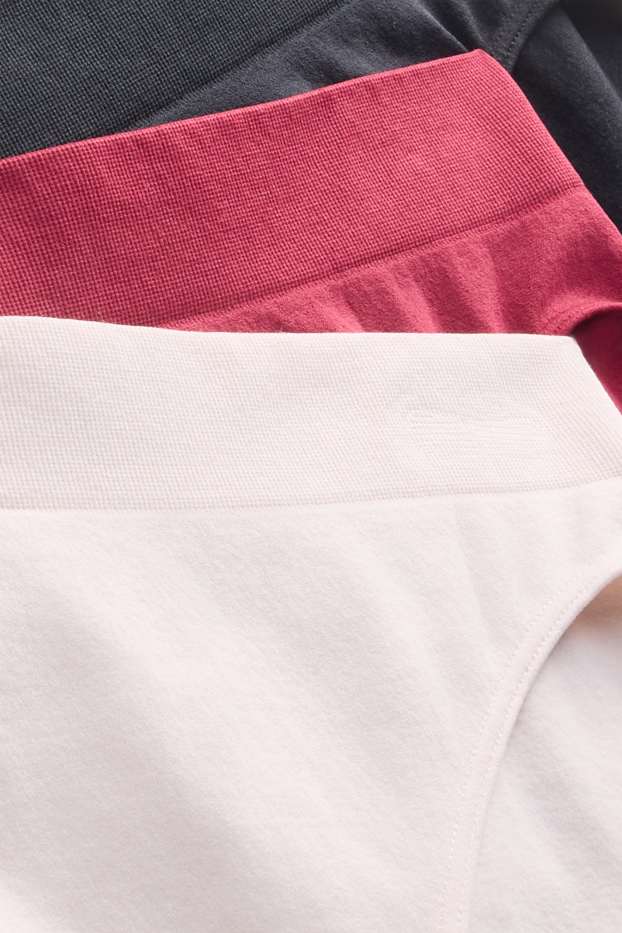 Dames - Set van 3 - slip - naadloos - zwart