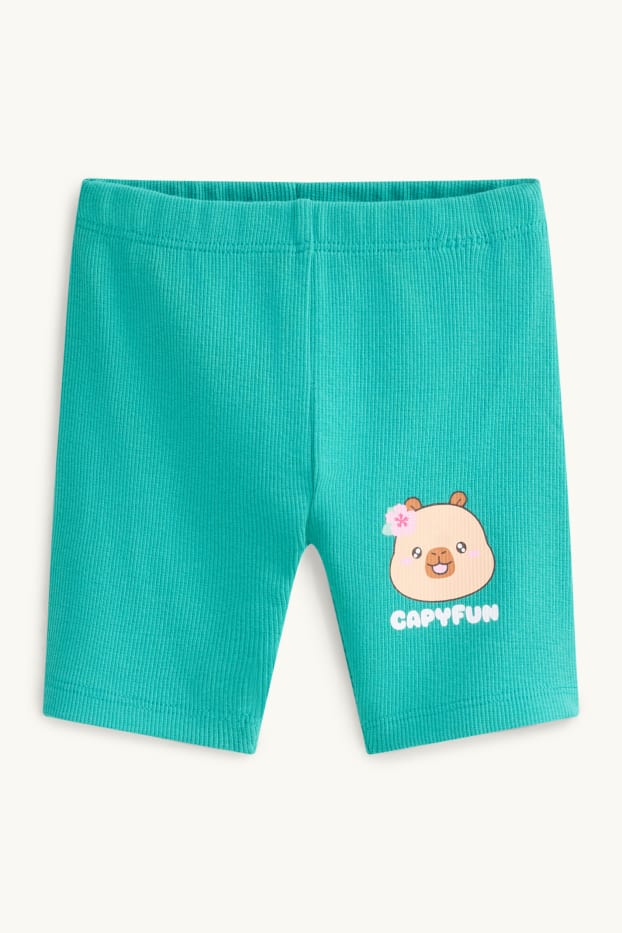 Kinder Mädchen - CapyFun - Set - Kurzarmshirt und Leggings - 2 teilig - weiß