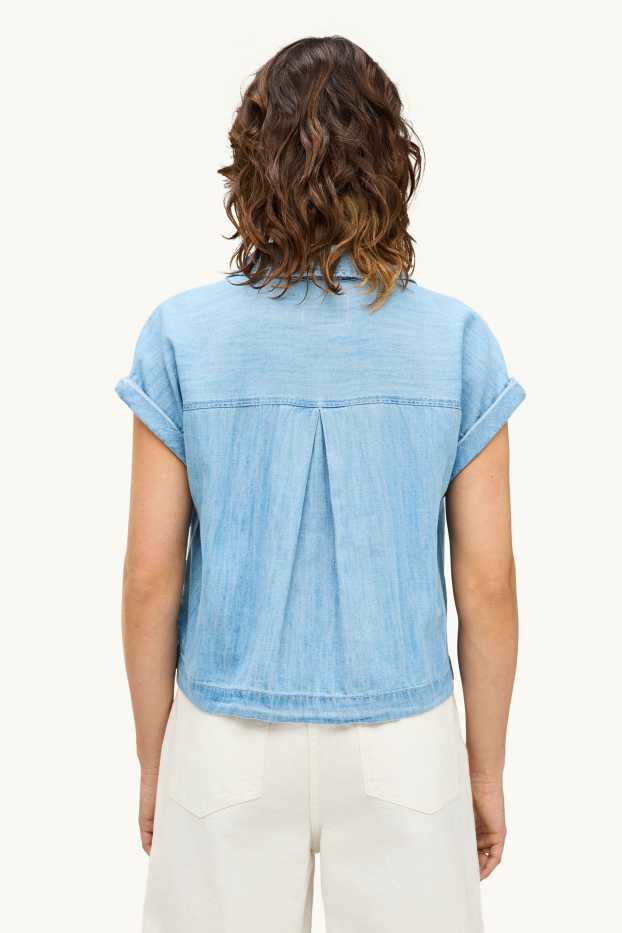 Women - Denim blouse - blue denim