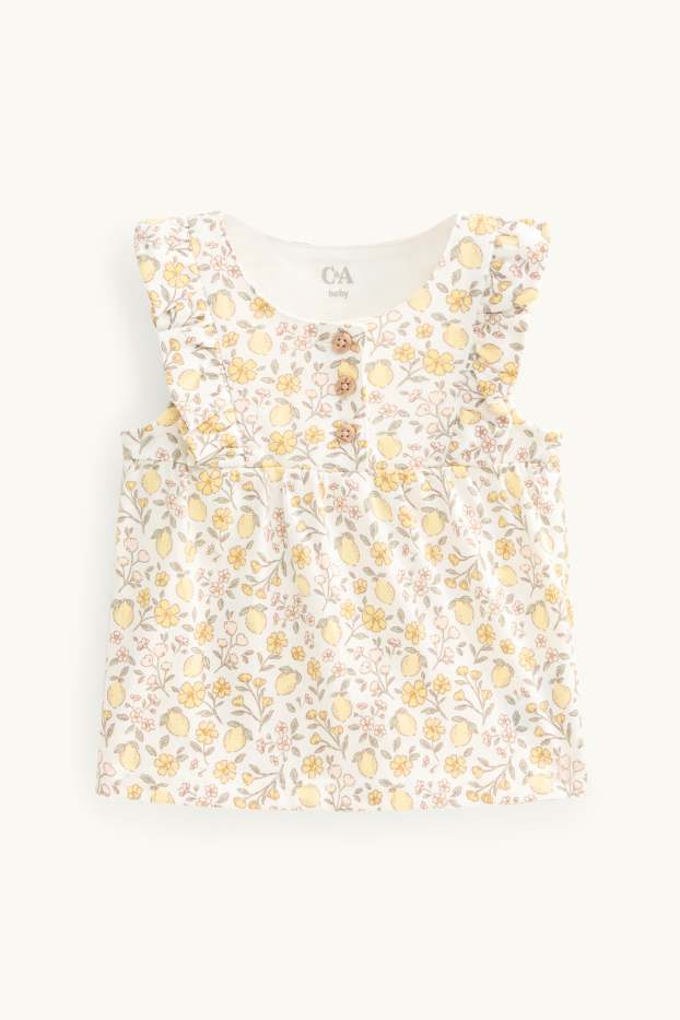 Baby Girls - Flowers and lemons - baby outfit - 3 piece - yellow