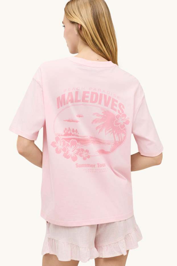 Damen - T-Shirt - Oversized - rosa