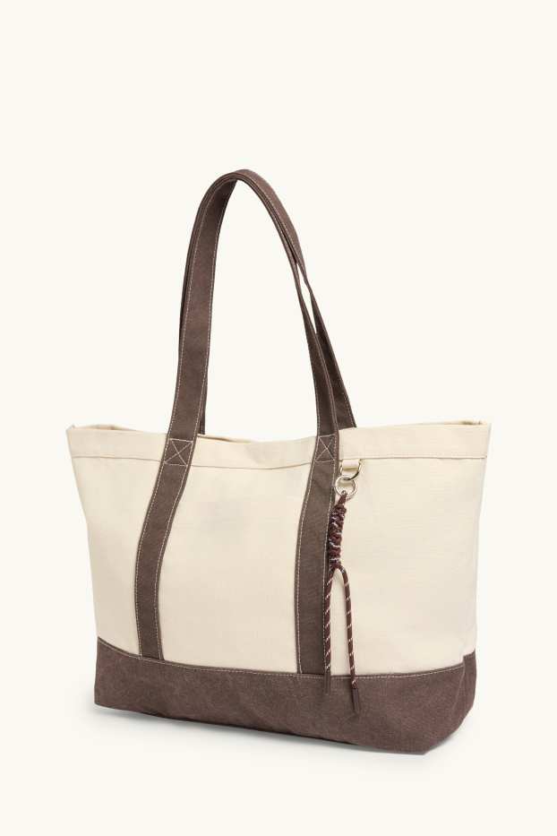 Damen - Großer Shopper - braun / beige