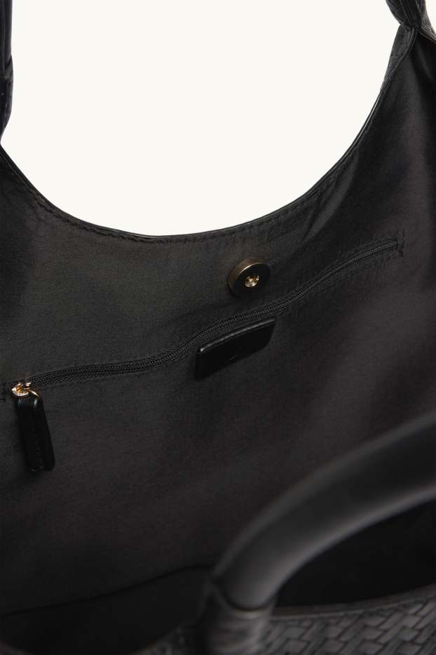 Damen - Großer Shopper - Lederimitat - schwarz