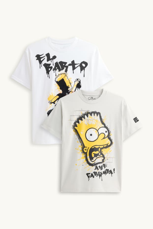 Kinderen: jongens - Set van 2 - The Simpsons - T-shirt - wit