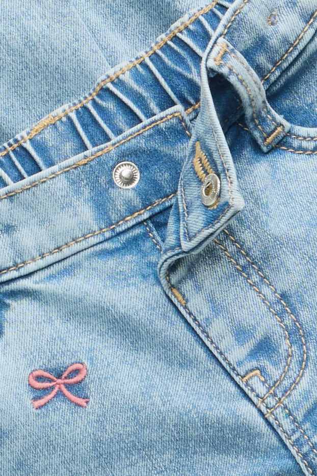 Enfants filles - Nœud et fleur - wide leg jean - LYCRA® - jean bleu
