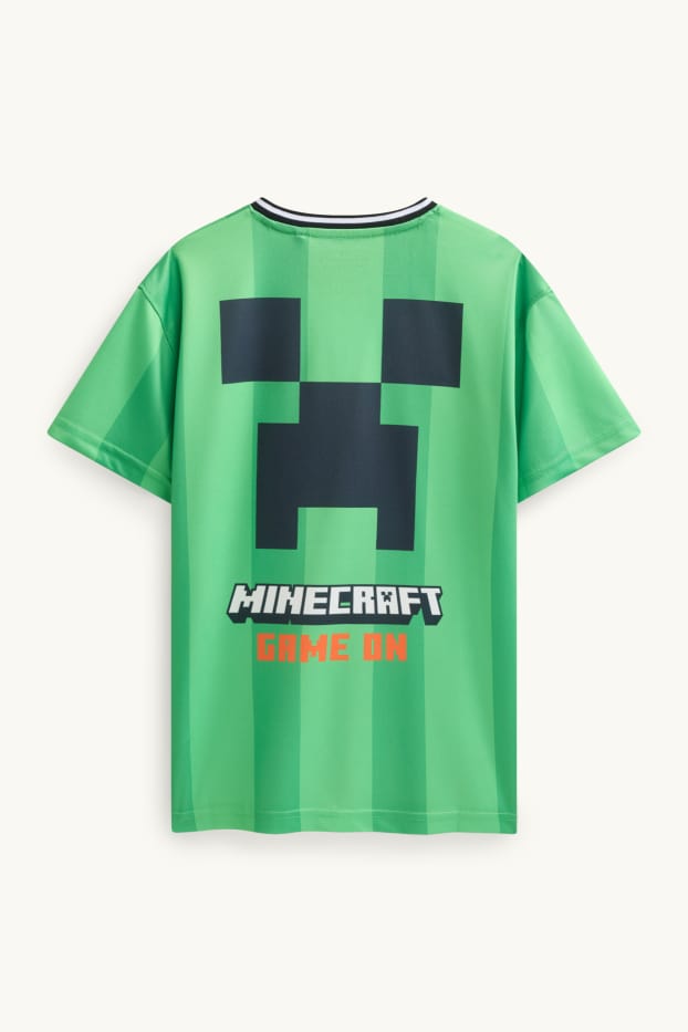Kinder Buben - Minecraft - Kurzarmshirt - gestreift - grün