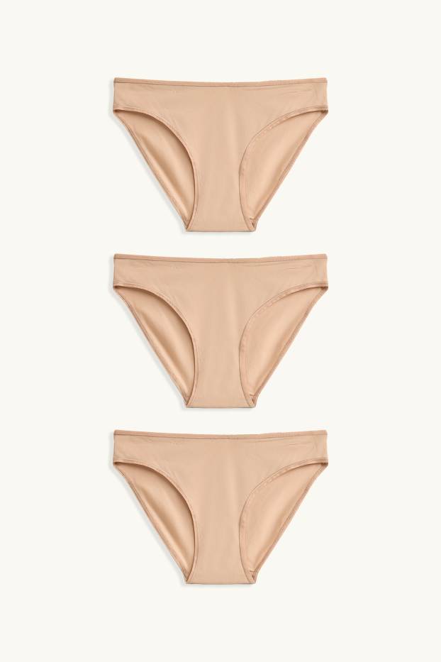 Femei - Multipack 3 perechi - chiloți - bej deschis