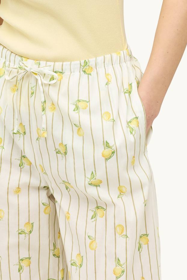 Damen - Pyjama - gemustert - gelb