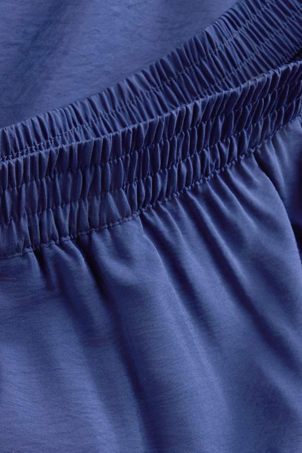 Damen - Business-Hose - High Waist - Wide Leg - dunkelblau