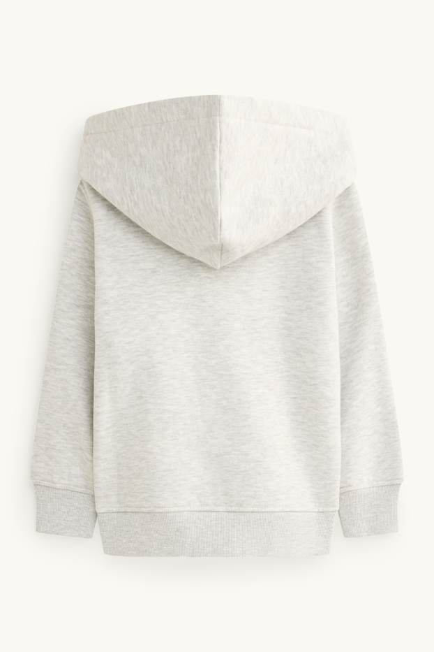 Kinderen: jongens - Sweatvest met capuchon - lichtgrijs