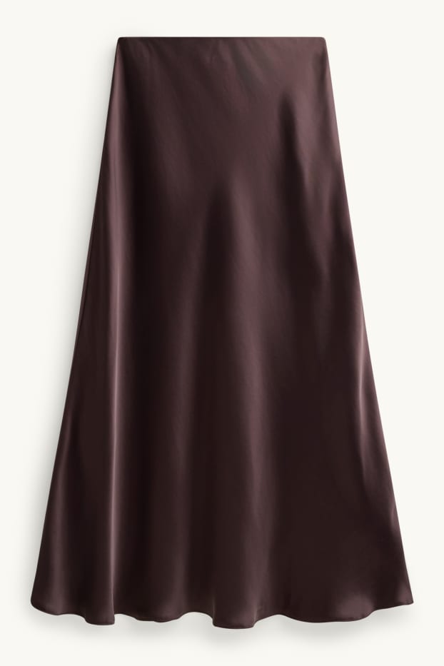 Damen - Satin-Rock - braun