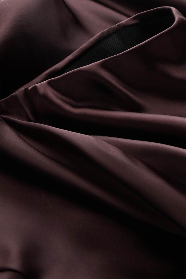 Damen - Satin-Rock - braun