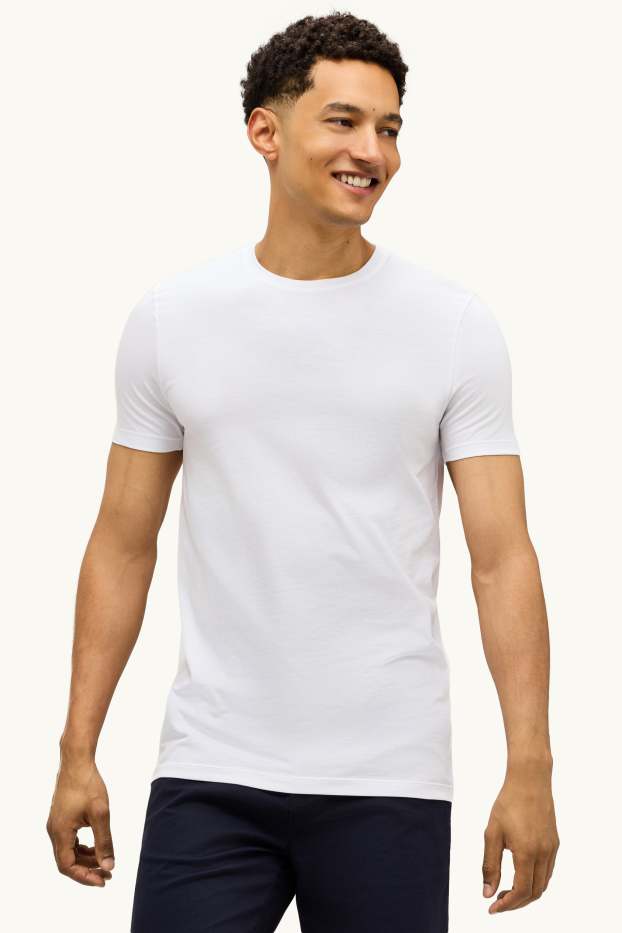 Hommes - T-shirt - slim fit - blanc