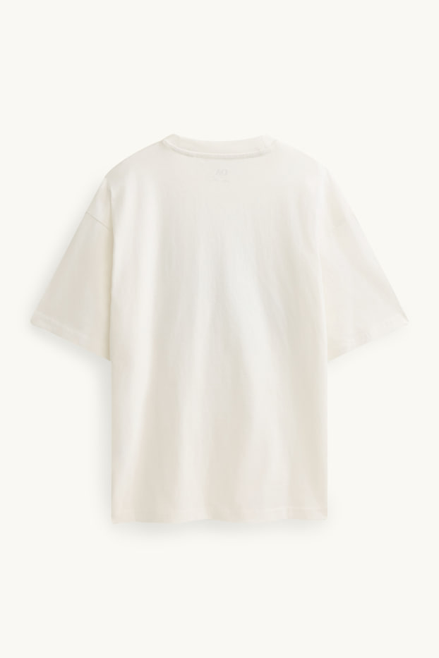 Kinder Buben - Schlüsselbund und Skateboard - Kurzarmshirt - weiß