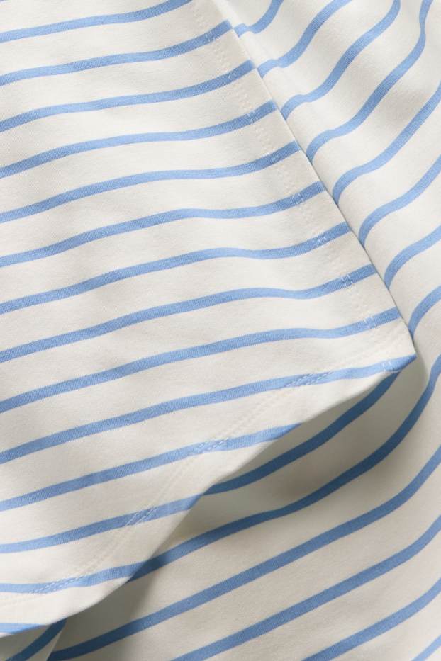 Dames - Voedings-T-shirt - gestreept - wit / blauw