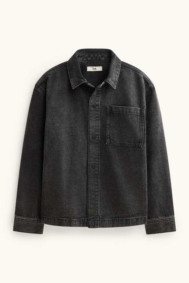 Kinderen: jongens - Spijkerblouse - jeansdonkergrijs