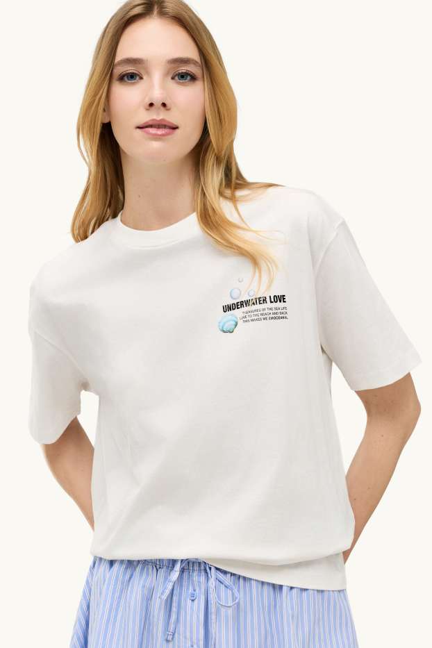 Dona - Samarreta de màniga curta - relaxed fit - blanc