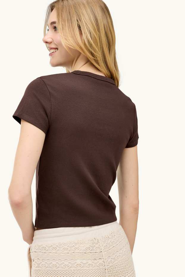 Mujer - Camiseta - regular fit - marrón