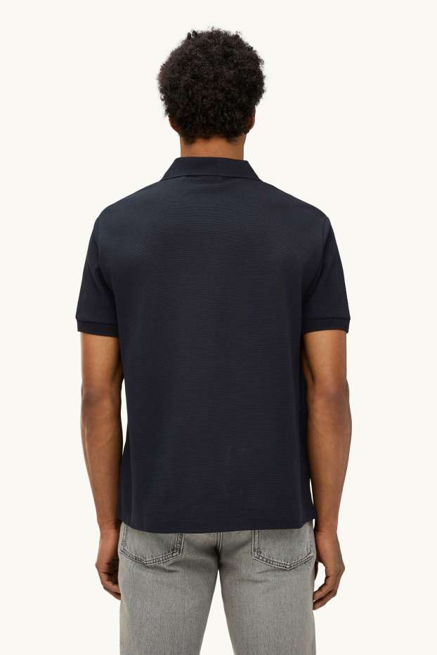 Men - Polo shirt - regular fit - textured - black