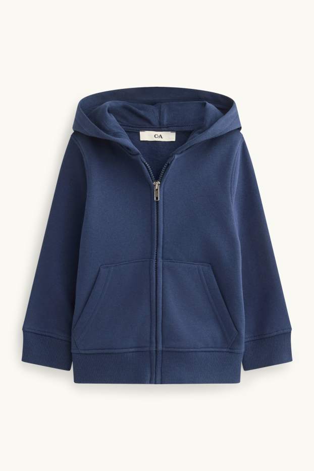 Kinder Buben - Sweatjacke mit Kapuze - dunkelblau