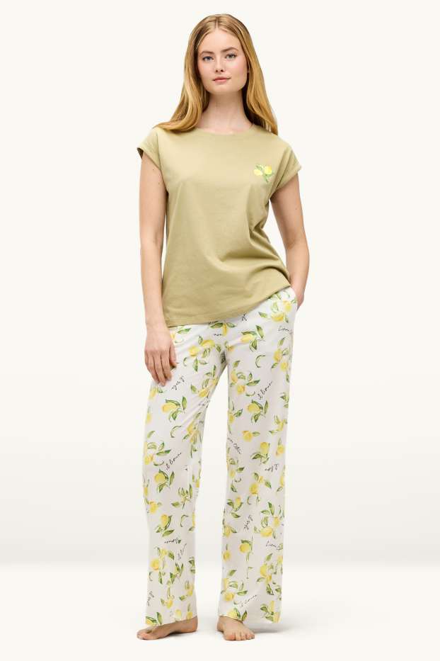 Femei - Pijama - cu model - galben