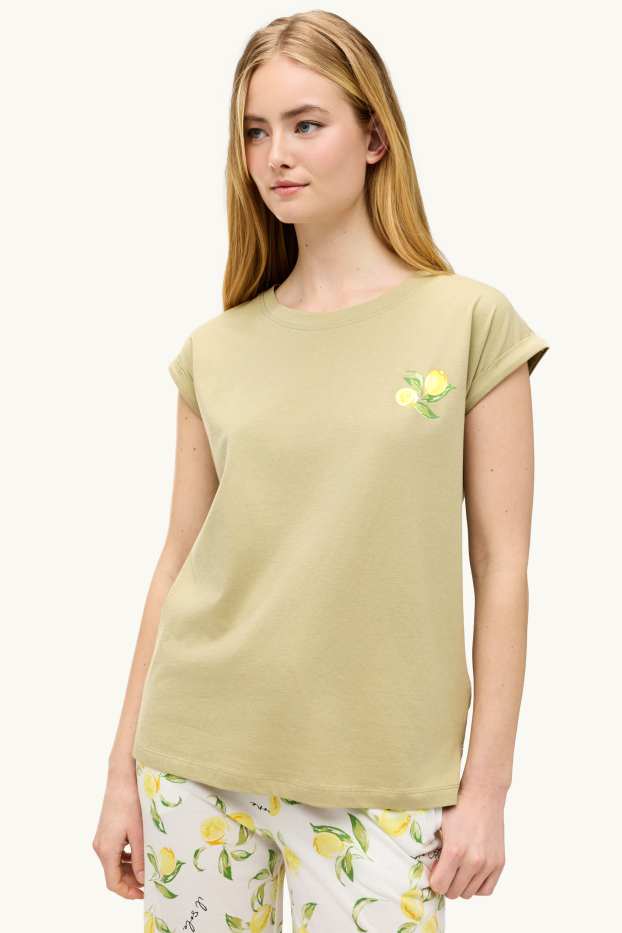 Femei - Pijama - cu model - galben