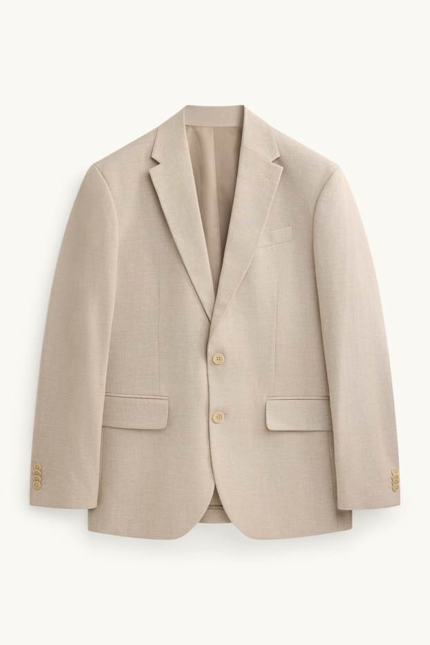 Hommes - Veste de costume - regular fit - lin mélangé - beige