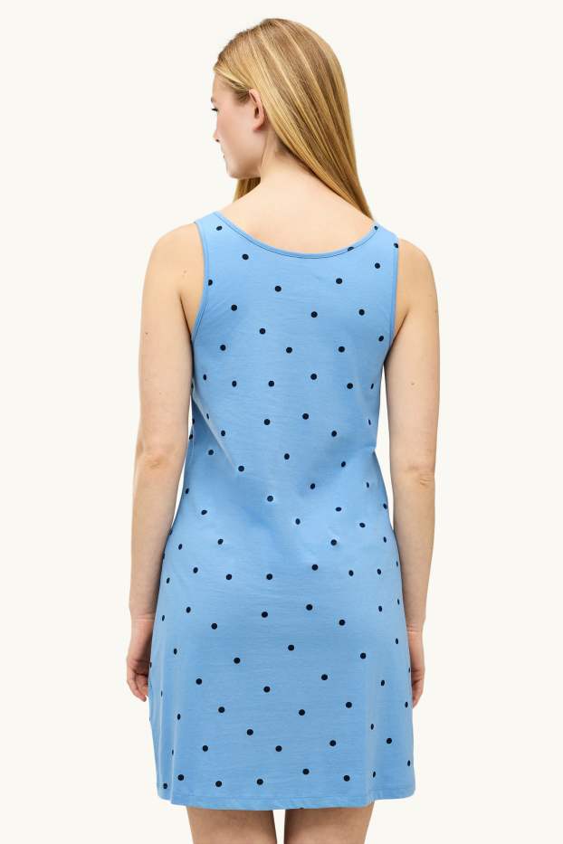 Dona - Camisa de dormir - de piquets - blau