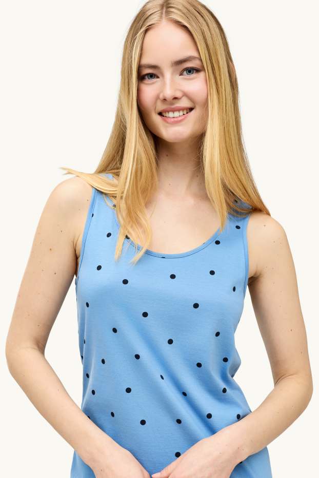 Dona - Camisa de dormir - de piquets - blau