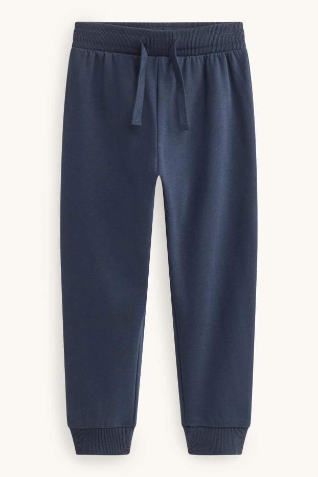 Kinder Buben - Baufahrzeug - Set - Hoodie und Jogginghose - 2 teilig - dunkelblau / cremeweiß
