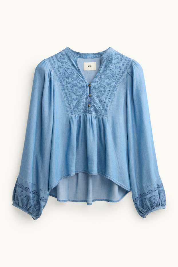Damen - Jeans-Bluse - jeansblau