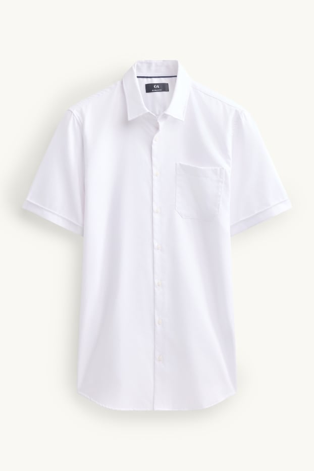 Herren - Businesshemd - Regular Fit - Kent - strukturiert - weiß