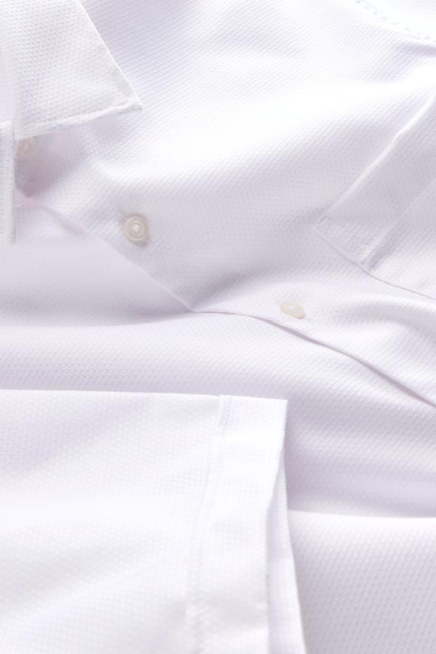 Herren - Businesshemd - Regular Fit - Kent - strukturiert - weiß