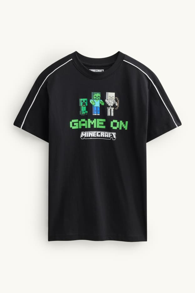 Kinder Buben - Minecraft - Kurzarmshirt - schwarz