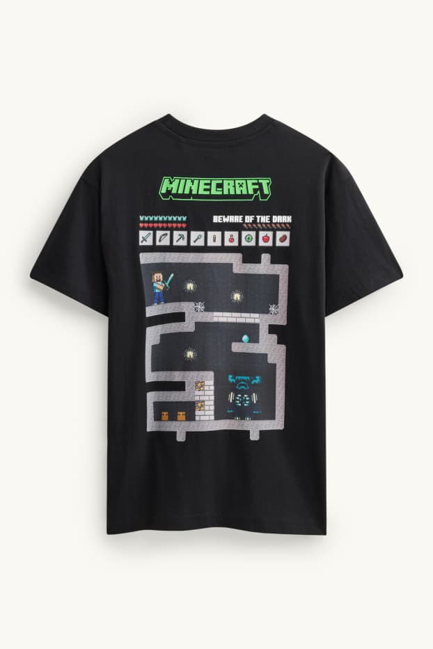 Kinder Buben - Minecraft - Kurzarmshirt - schwarz