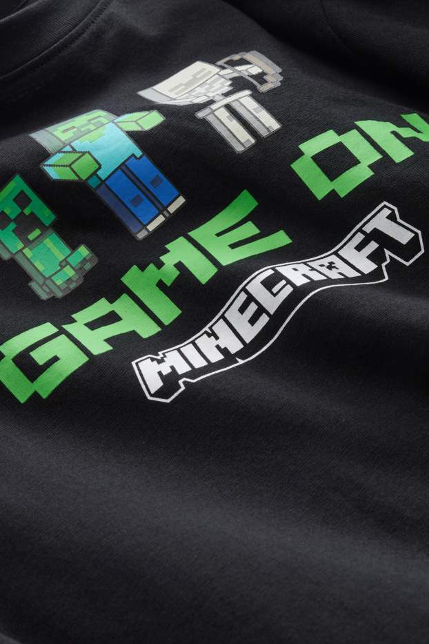 Kinder Buben - Minecraft - Kurzarmshirt - schwarz