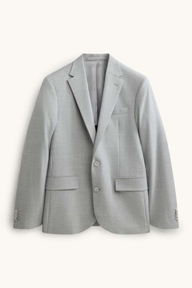 Herren - Sakko - Slim Fit - kariert - hellgrau