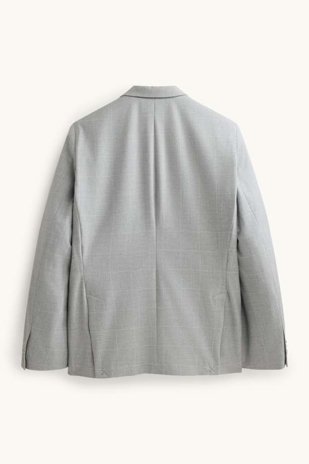 Herren - Sakko - Slim Fit - kariert - hellgrau