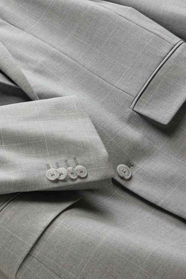 Herren - Sakko - Slim Fit - kariert - hellgrau