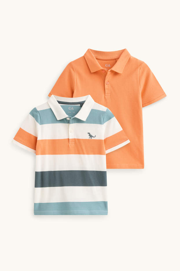 Copii - Băieți - Multipack 2 buc. - dinozauri - tricou polo - portocaliu