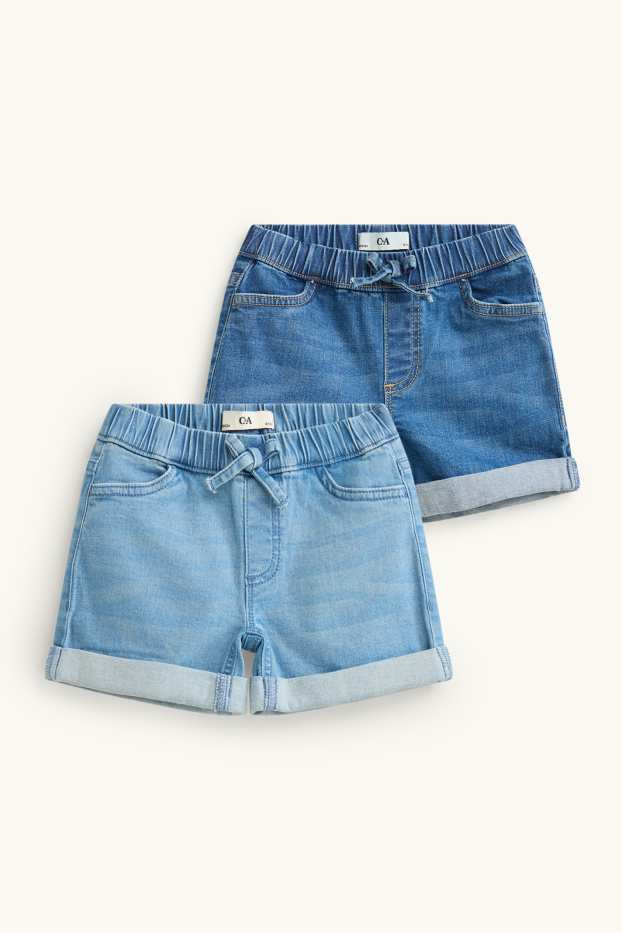 Niñas - Pack de 2 - shorts vaqueros - azul