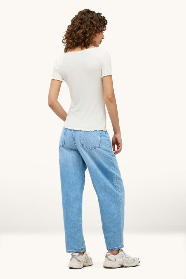 Donna - Barrel jeans - vita alta - jeans azzurro
