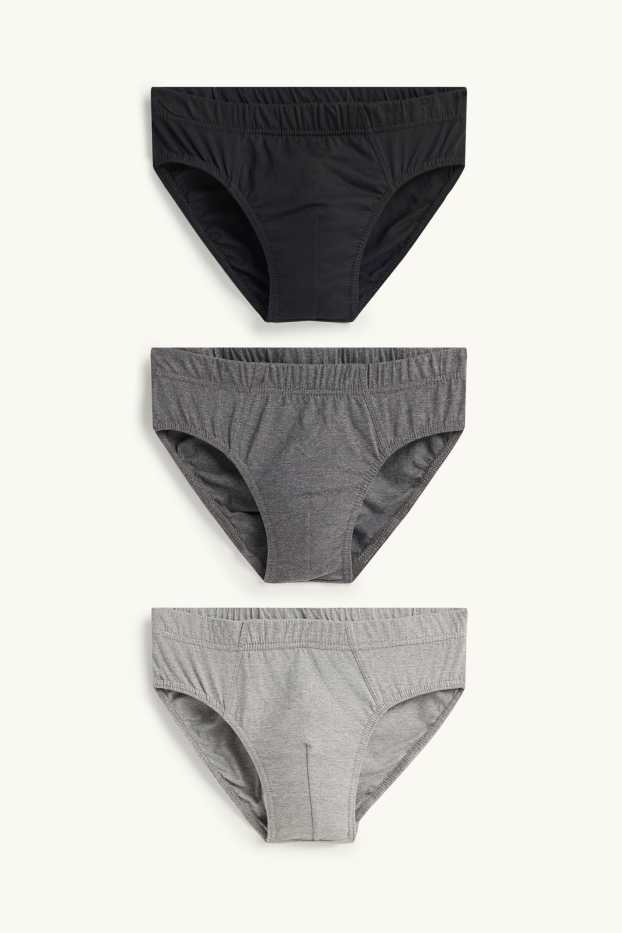 Men - Multipack of 3 - briefs - gray