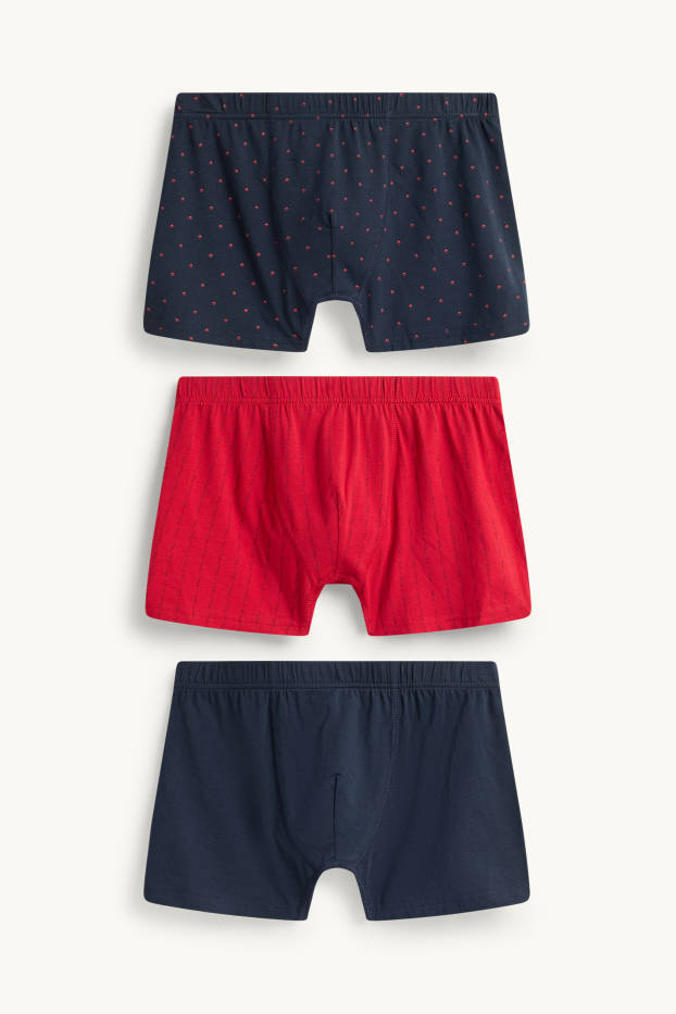 Bărbați - Multipack 3 perechi - chiloți boxer - roșu